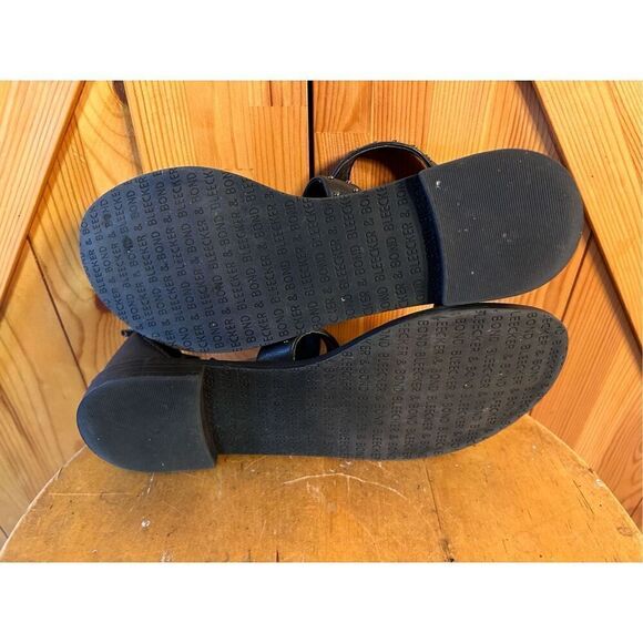 BLEECKER & BOND “HELENE” WOMEN SIZE 6.5M BLACK LEATHER SMALL STUDDED SANDALS - Picture 6 of 7